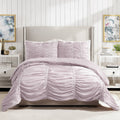 Twin/Twin XL Purple Pleated Comforter Set - Modern Heirloom