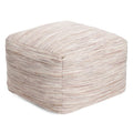 Joya Taupe Square Pouf Ottoman 22-Inch Contemporary Floor Seat