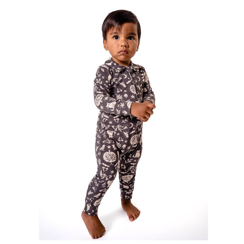 Baby Boy Halloween Coverall with Two-Way Zip - Black, 0-3 Months