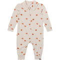 Baby Boy Halloween Peter Pan Coverall with Two-Way Zip - Sizes Newborn to 12 Months, Variation: Oatmilk Pumpkins