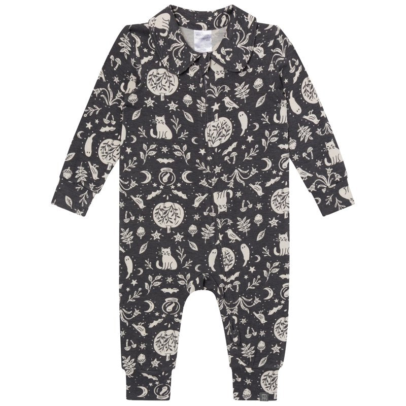 Baby Boy Halloween Coverall with Two-Way Zip - Asphalt, 18 Months
