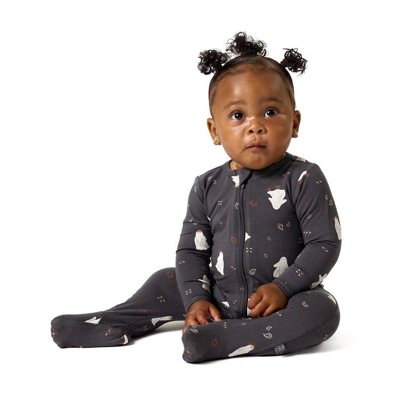 Baby Girl Halloween Footed Pajama with Two-Way Zipper - 0-3 Months Ghost Variation