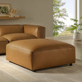 Upholstered Vegan Leather Ottoman - Multiple Colors