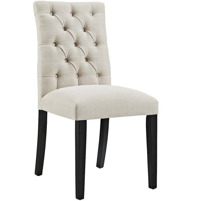Beige Button Tufted Dining Chair - Duchess Design