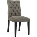 Tufted Dining Chair - 21.5" Polyester Fabric - Light Gray