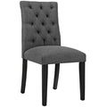 Duchess Tufted Dining Chair - Gray Polyester Fabric