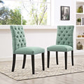 Duchess Fabric Dining Chair - Teal Green, Set of 2