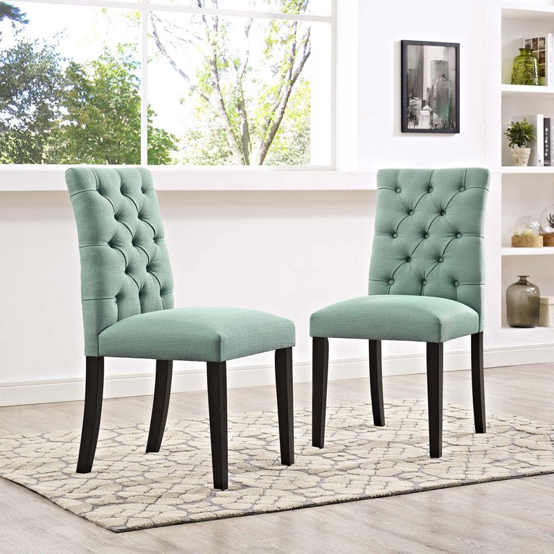 Duchess Fabric Dining Chair - Teal Green, Set of 2
