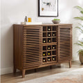 Mid-Century Walnut Bar Cabinet with Adjustable Shelves