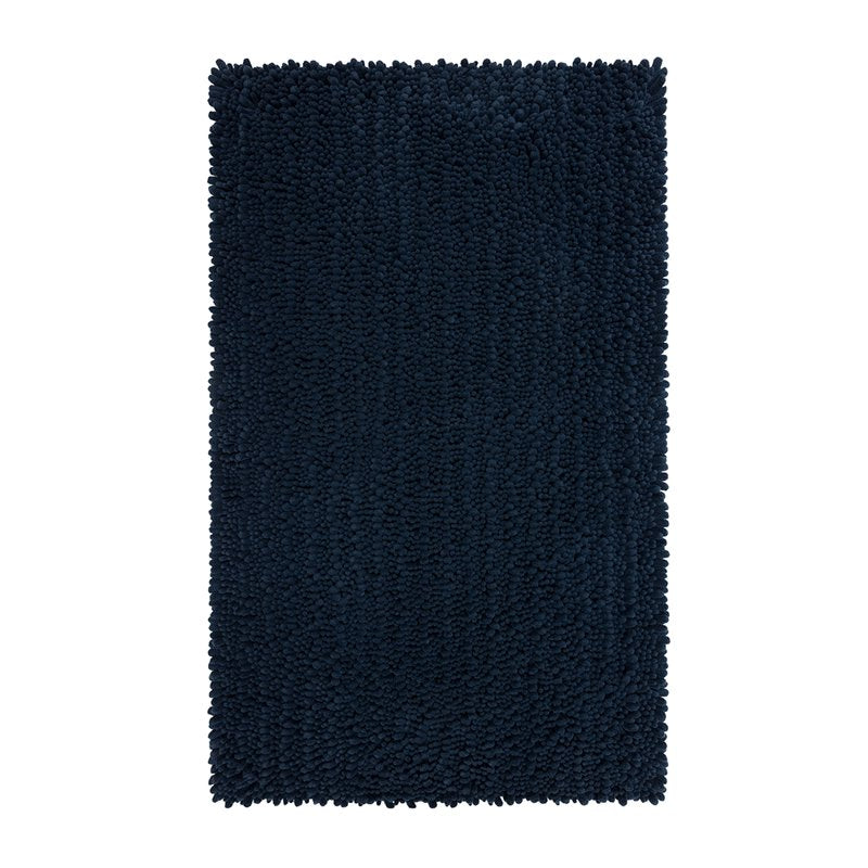 Indigo Polyester Bath Mat 2'3" x 3'9" - Soft Plush Comfort & Non-Slip Backing