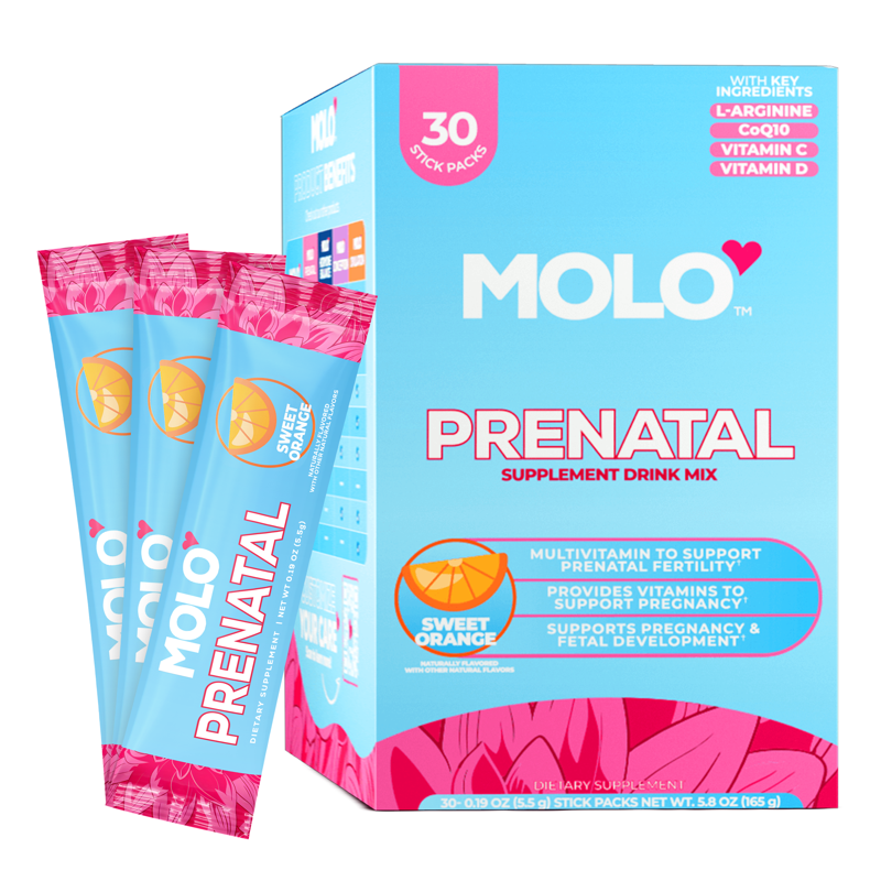 Prenatal Multi-Vitamin Drink Mix with CoQ10 & DHA - Sweet Orange