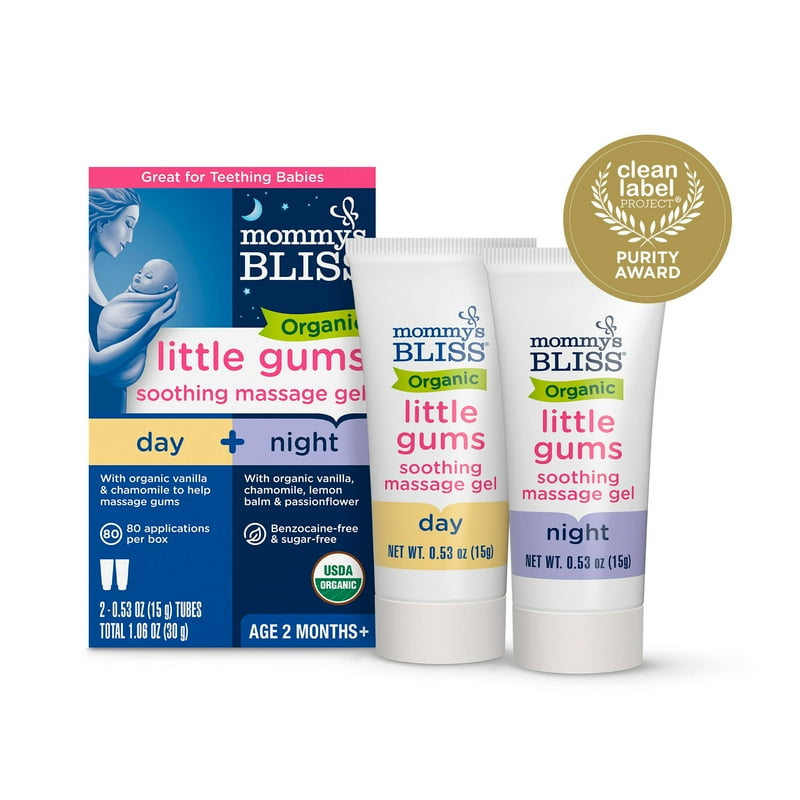 Organic Baby Gum Massage Gel - Day & Night, 2 Pack, 1.06 oz