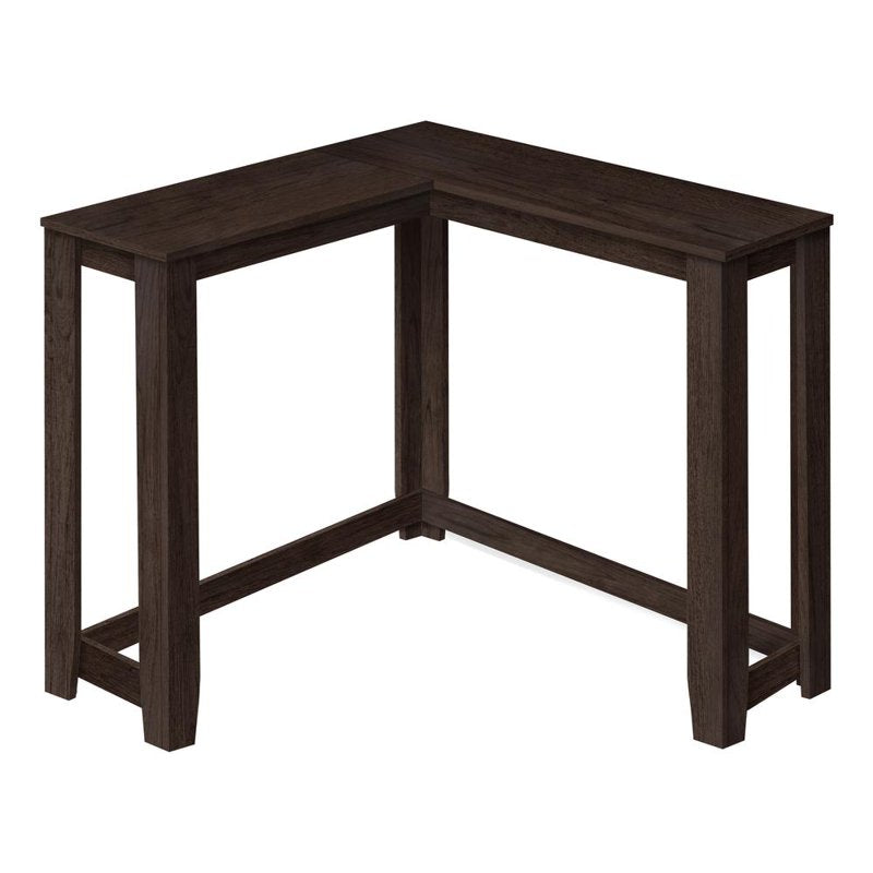 Espresso Corner Console Table - Two-Tier Accent Table