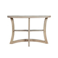Half Moon Console Table - Dark Taupe Wood-Look, Two-Tiered Design