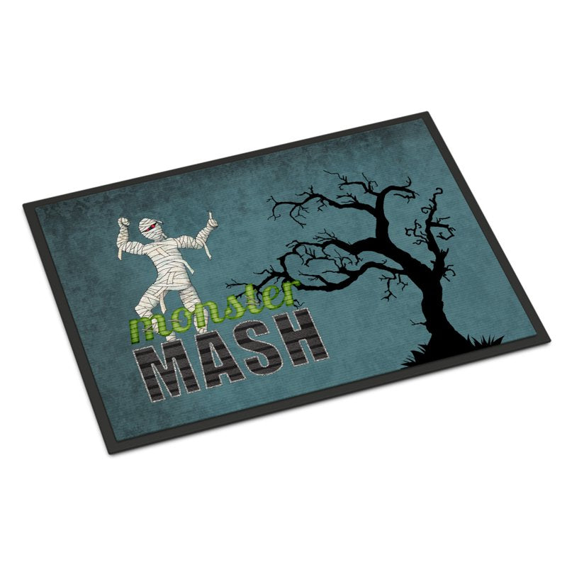 Halloween Doormat Monster Mash with Mummy 18x27 Indoor Outdoor Decor