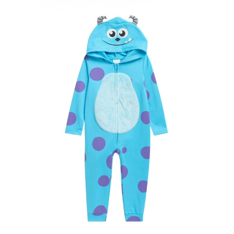 Kids Sulley One-Piece Costume Pajama - Toddler Hoodie Romper, 3T