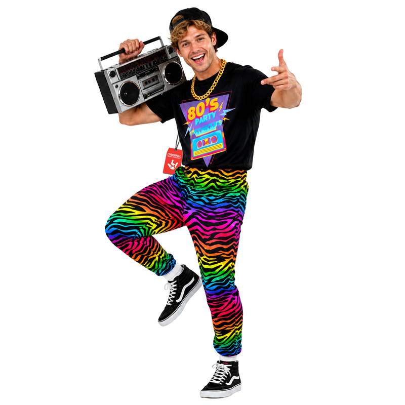 80s Party Dude Men Halloween Costume - Large, Multicolored Variation L