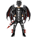 Boy Dragon Jumpsuit Halloween Costume - Black Red, Size S Variation of THIS listing