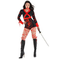 Red Dragon Ninja Playsuit Halloween Costume for Women - Size S