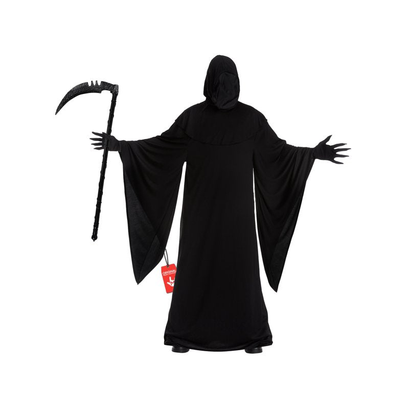 Men's Grim Reaper Halloween Costume Robe with Scythe - Large, Black, Variation L