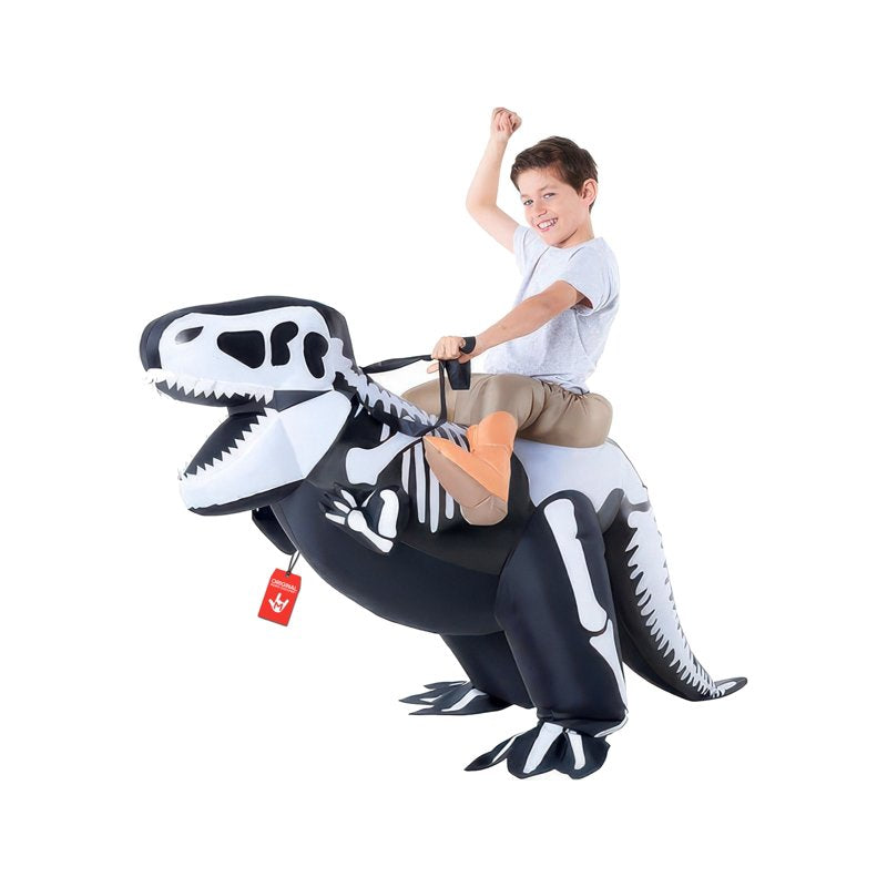 Morph Kids Inflatable Skeleton T-rex Ride-On Costume Boys Girls