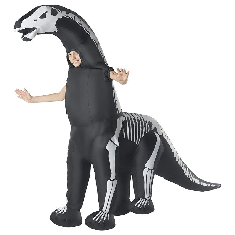 Kids Skeleton Diplodocus Inflatable Dinosaur Costume for Halloween Boys Girls