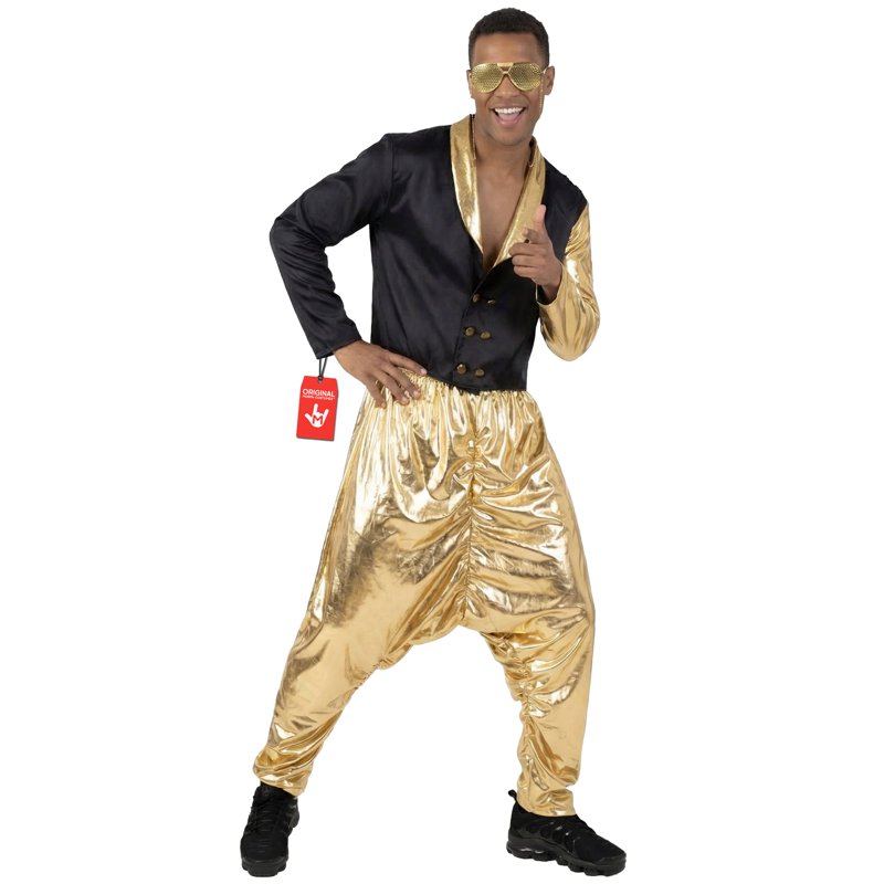 Morph Mens 1990s Gold Rapper Costume XL - Old School MC Fancy Dress Halloween