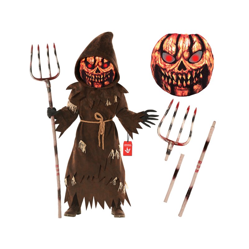 Boys Pumpkin Monster Brown Fork Halloween Costume - Size M Variation of THIS listing