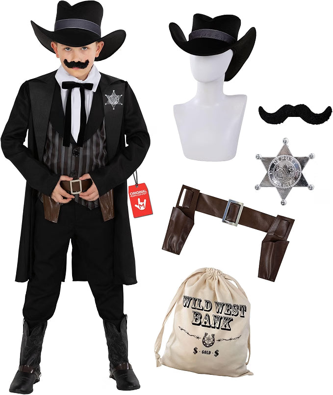 Western Sheriff Costume for Boys - Halloween, Parties, Cosplay - Size M