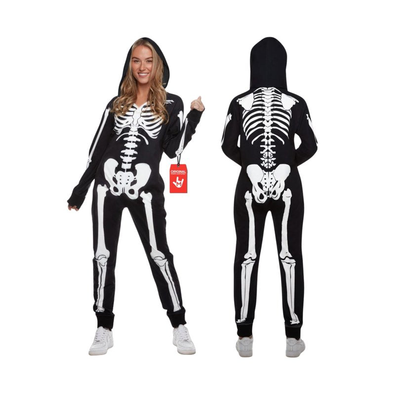 Morph Womens Skeleton Costume Jumpsuit Halloween Adult Large