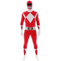 Adult Red Power Ranger Morphsuit Costume M - Superhero Fancy Dress Halloween