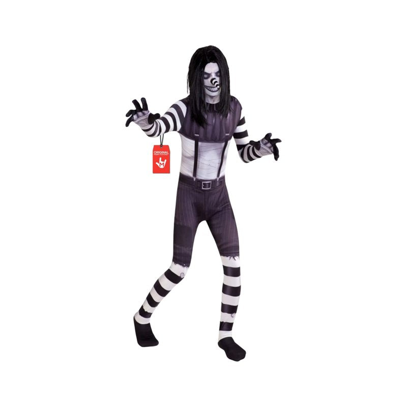 Kids Laughing Jack Morphsuit Halloween Costume - Creepy Clown, White, Size S