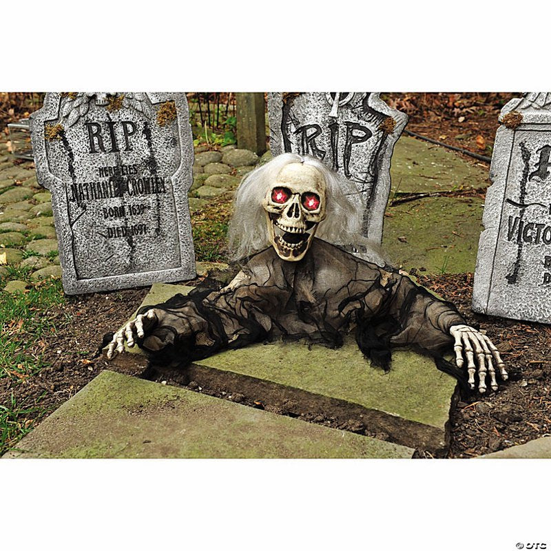 Halloween Animated Light-Up Grave Breaker Decoration - Spooky Outdoor Prop, 12 Inch