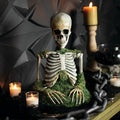 Halloween Skeleton Tabletop Animated Decor - Mossy Skeleton Prop 9.75" x 14.75"