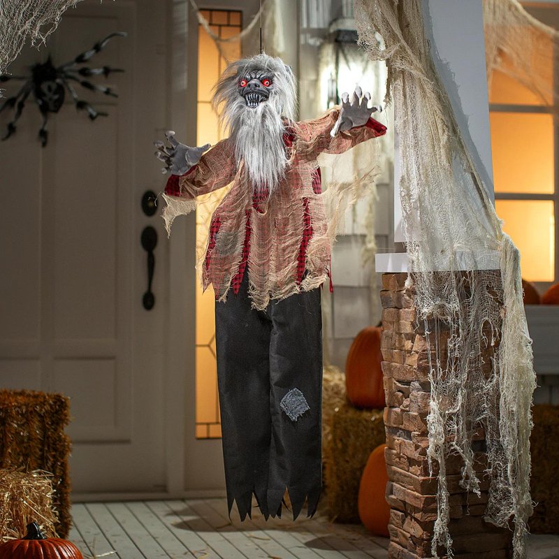 Hanging Tattered Werewolf Halloween Decoration - 31.5 x 47.25 Inches