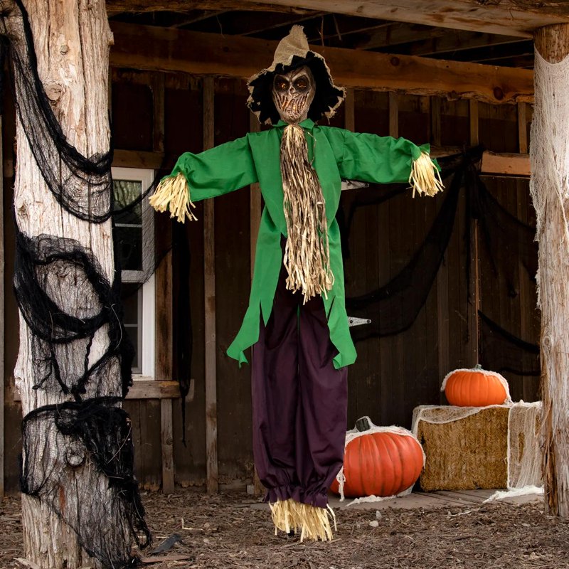 Light-Up Hanging Halloween Scarecrow Decoration - Spooky Outdoor Decor