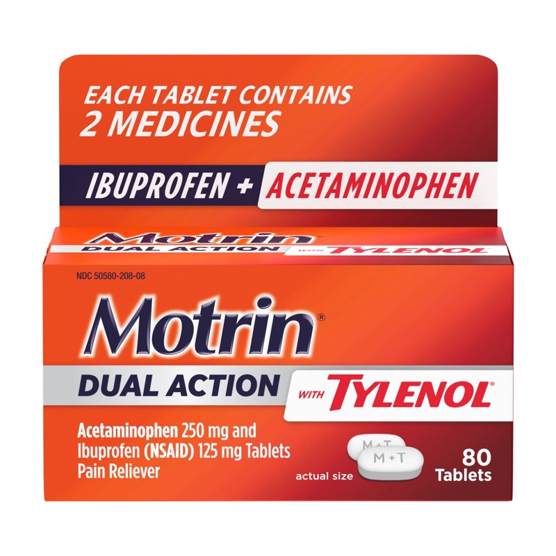 Dual Action Pain Relief Tablets with Ibuprofen & Acetaminophen