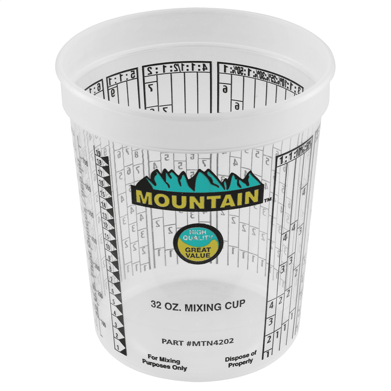 Disposable Quart Mixing Cups - 100 Count, Made in USA