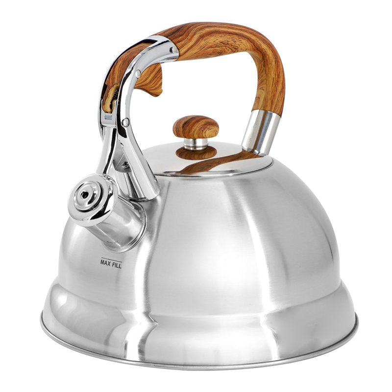 Stainless Steel Whistling Tea Kettle - 2 Quart - Silver