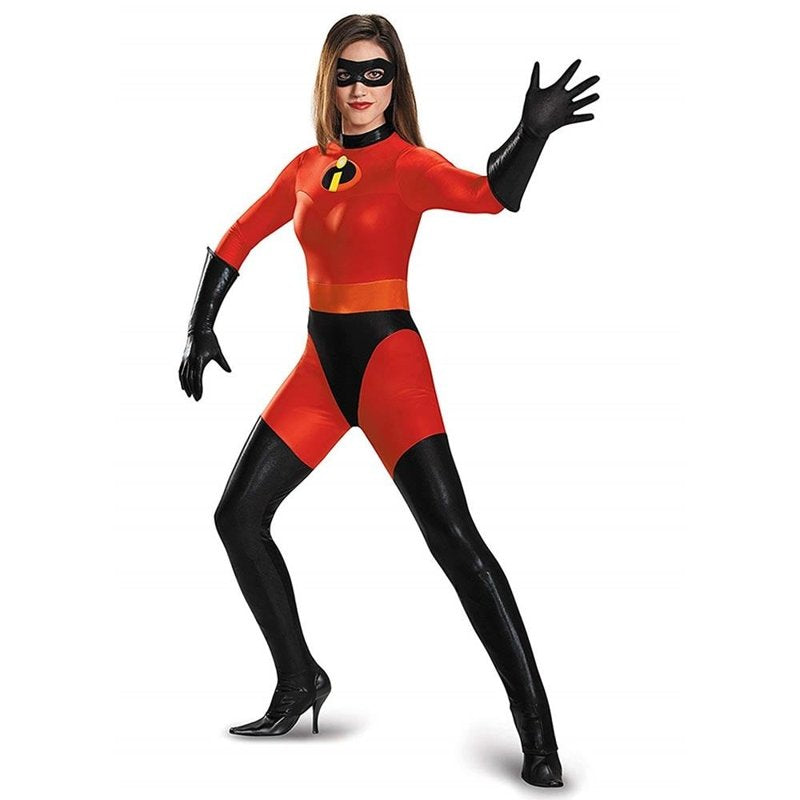 Women's Mrs. Incredible Body Suit - The Incredibles Costume Size Medium 8-10 - Variation M