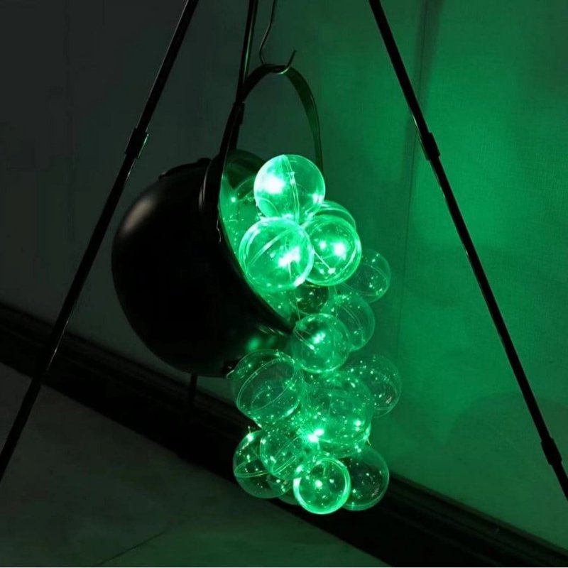 Halloween Cauldron Decoration Set with Lights - DIY Bubbling Witch Pot, Outdoor Porch Decor, 3-Black A-DIY Cauldron