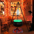 Halloween Outdoor Witch Cauldron with Tripod & Timer Lights - Black 51.1"