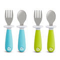 Toddler Fork and Spoon Utensil Set - Blue/Green - 4 Pack