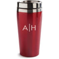 Personalized 16 Oz. Red Travel Mug with Initials