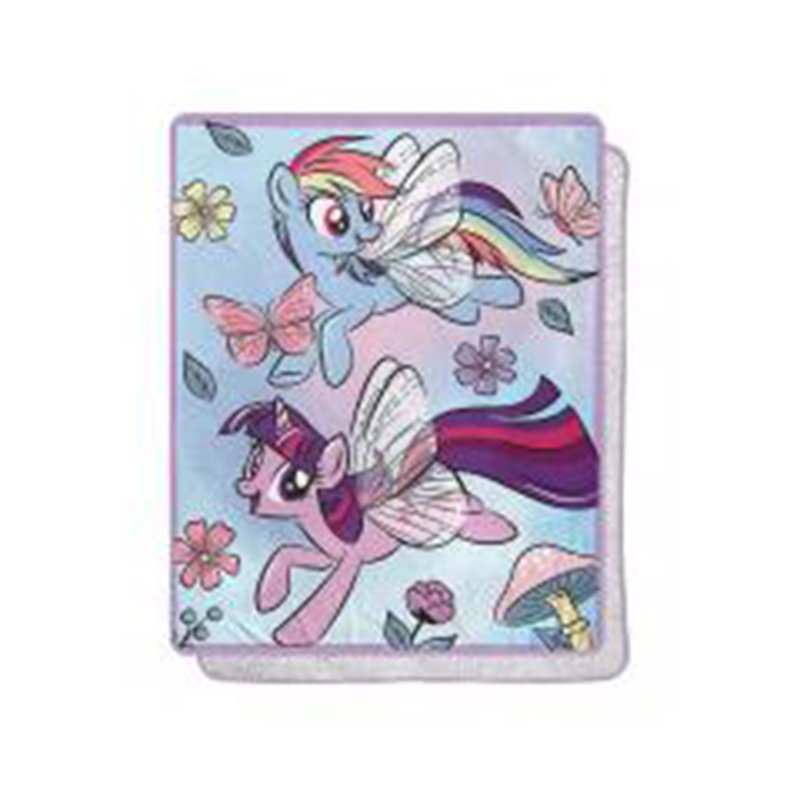 My Little Pony Floral Flight Silk Touch Sherpa Blanket - 40x50 Inch