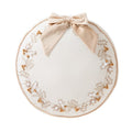 Christmas Wreath Decorative Pillow - Ivory Round 16x16 Inch Holiday Accent