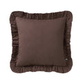 Brown Ruffle Cotton Decorative Pillow - 18x18 Farmhouse Style