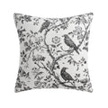 Halloween Raven Toile Decorative Throw Pillow 20x20 Ivory & Black