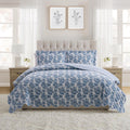 Blue Toile Adult Quilt Set with Shams - Twin/Twin XL, Cotton & Microfiber