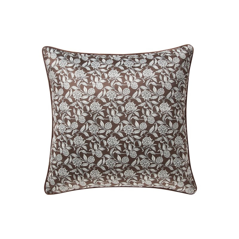 My Texas House Brown Floral Velvet Decorative Pillow 20x20 in - Harvest & Farmhouse Style - Variation: Brown